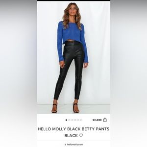 HELLO MOLLY Black Betty Faux Leather Pants - BRAND NEW NEVER WORN